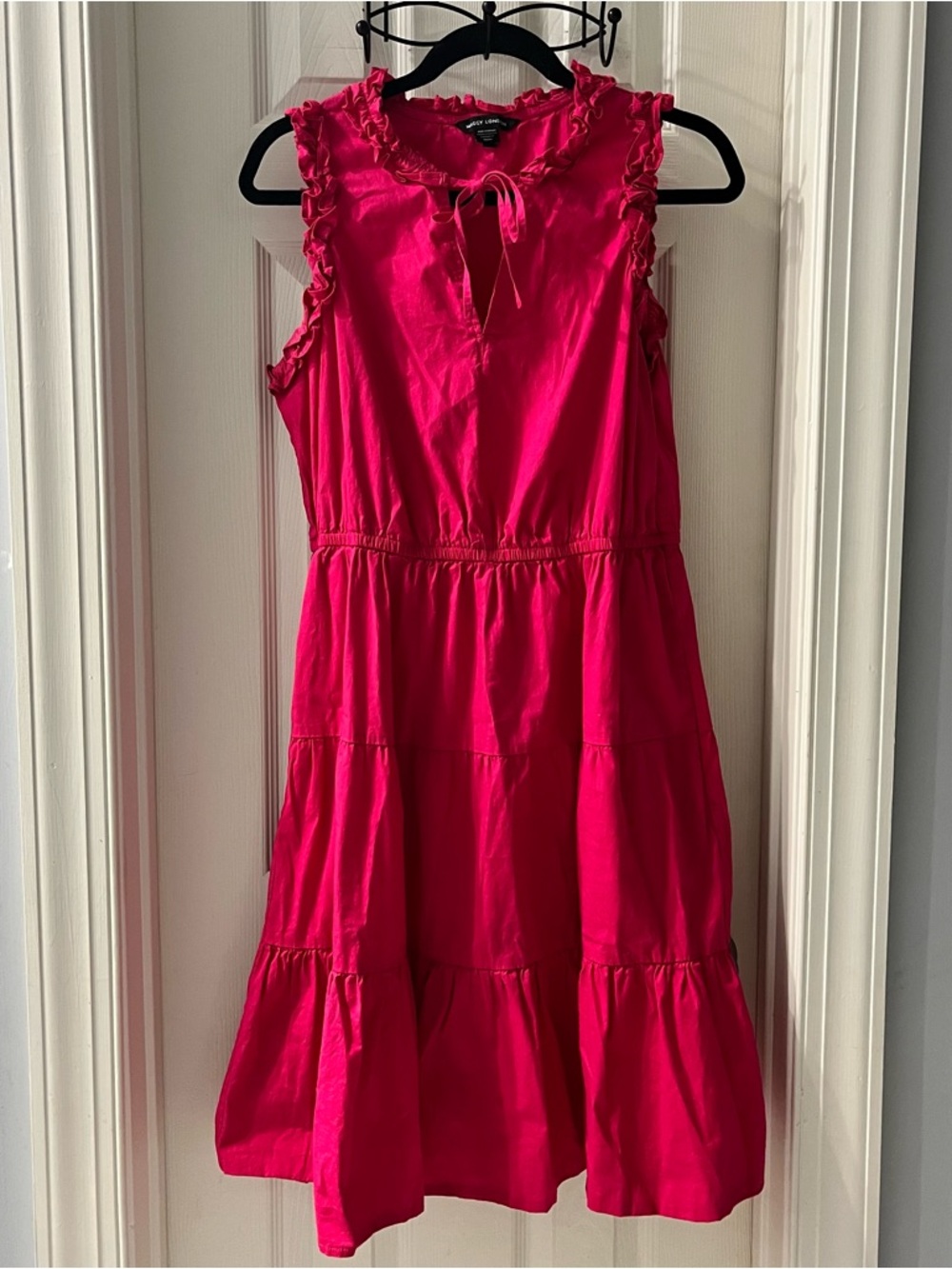 Maggy London Pink Ruffle Neck Dress